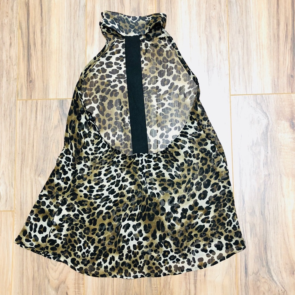 Papaya Leopard Tunic Halter Top Size Medium